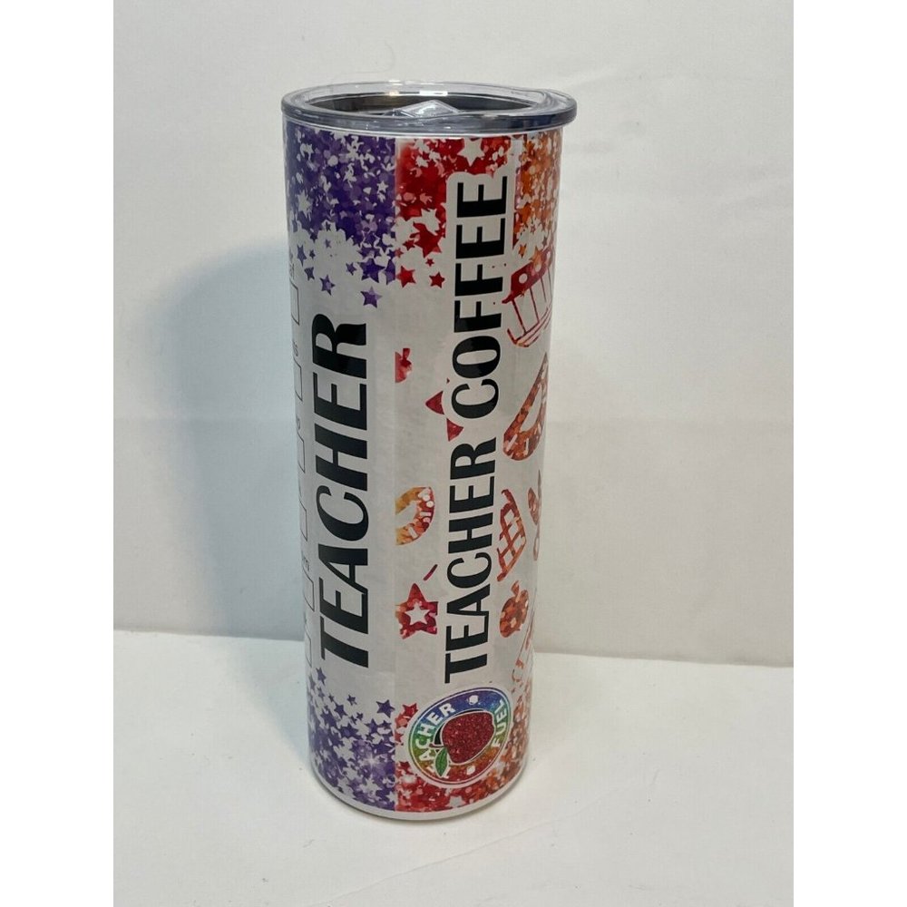 Teacher Fuel Coffee stainless steel tumbler mug water bottle 8" Kupresso